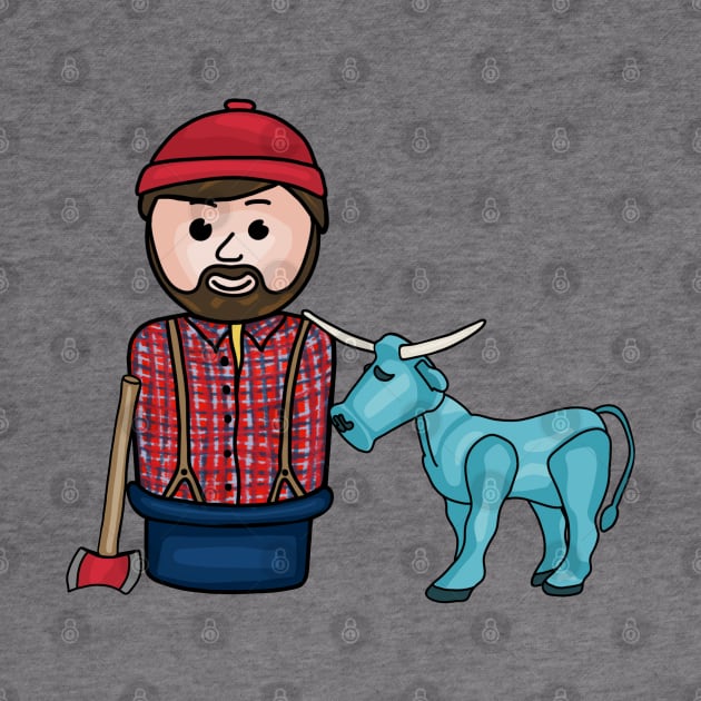 Paul Bunyan and Babe the Blue Ox by Slightly Unhinged